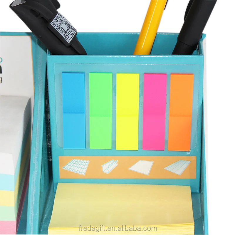 Cube Note Pad Desk Organiser Box Set/promotion Sticky Notes in Pen Holder