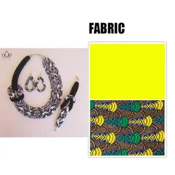 BRW 2019 Африканский комплект ювелирных изделий для женщин ожерелье серьги браслет африканская Анкара вощеная ткань ручной работы этнический комплект ювелирных изделий WYX02