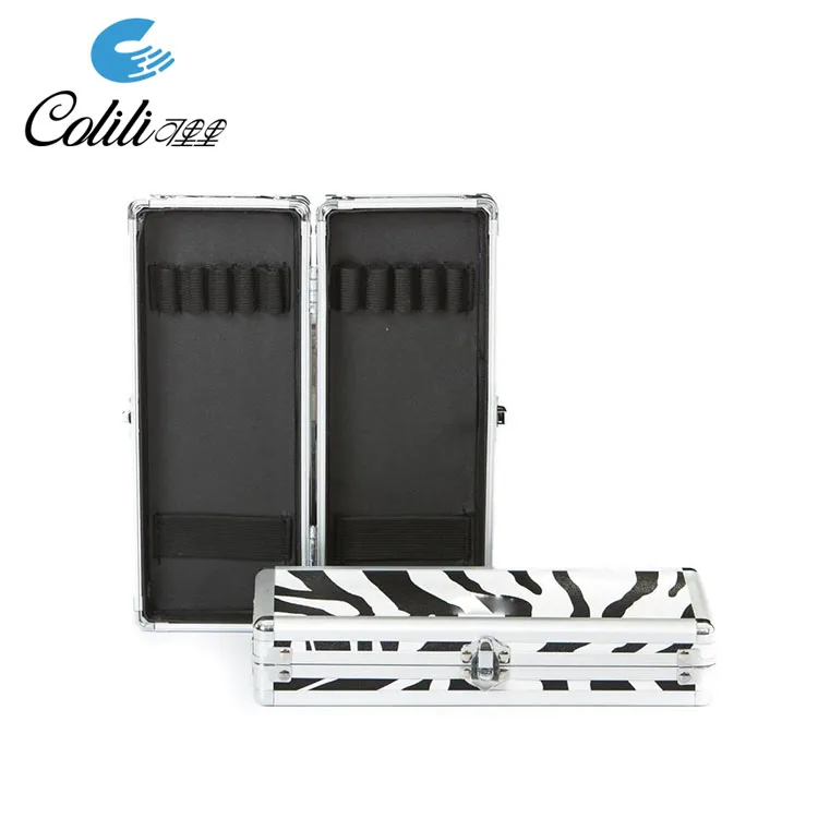 
Custom mini portable aluminum make up nail polish carrying brush case 