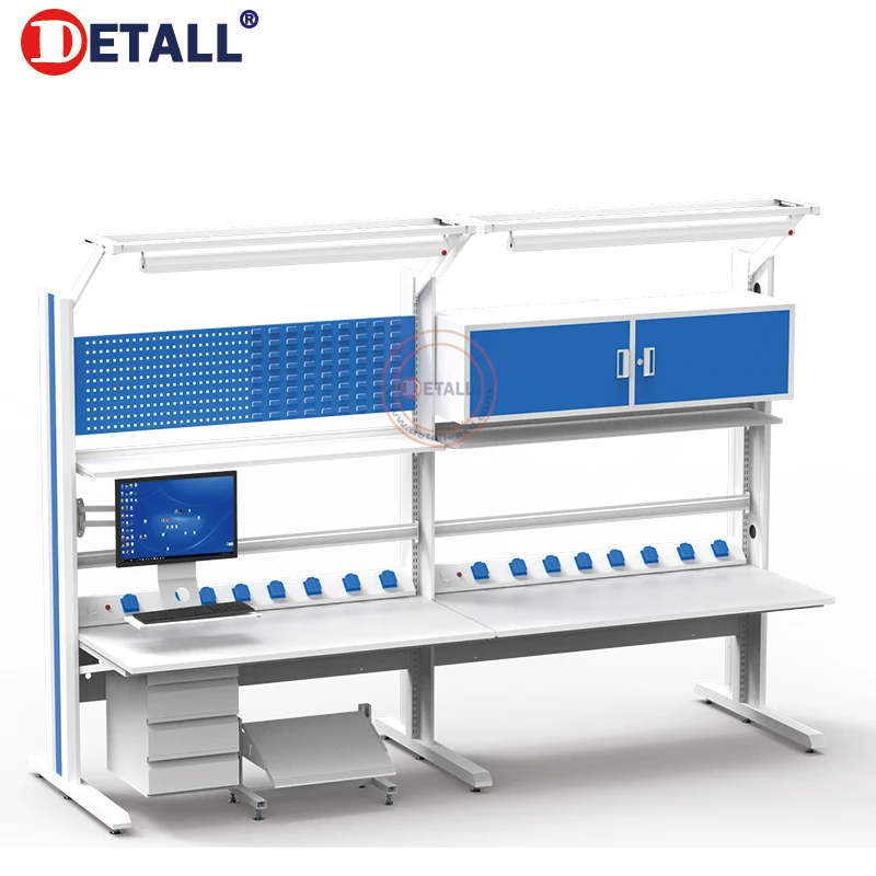 testing workbench electronic repairing inspection esd adjustable work table with shelves for mobile cell phone workshop