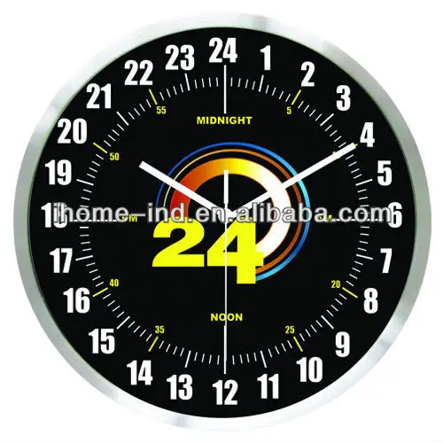 24 hour wall clock (IH-3623B) city office art unique design luxury quartz metal big home decorative modern Wall Clocks