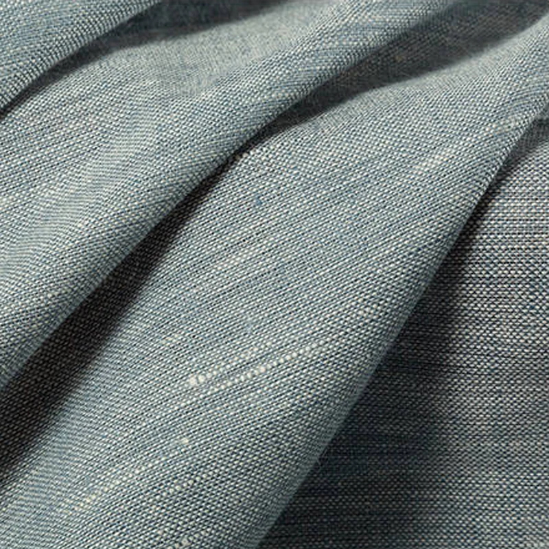 
Breathable woven 100% linen chambray fabric for casual dress 