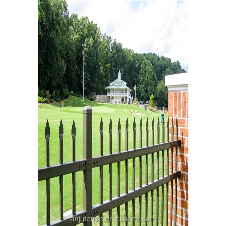 
Wrought welded steel iron spiked fence 