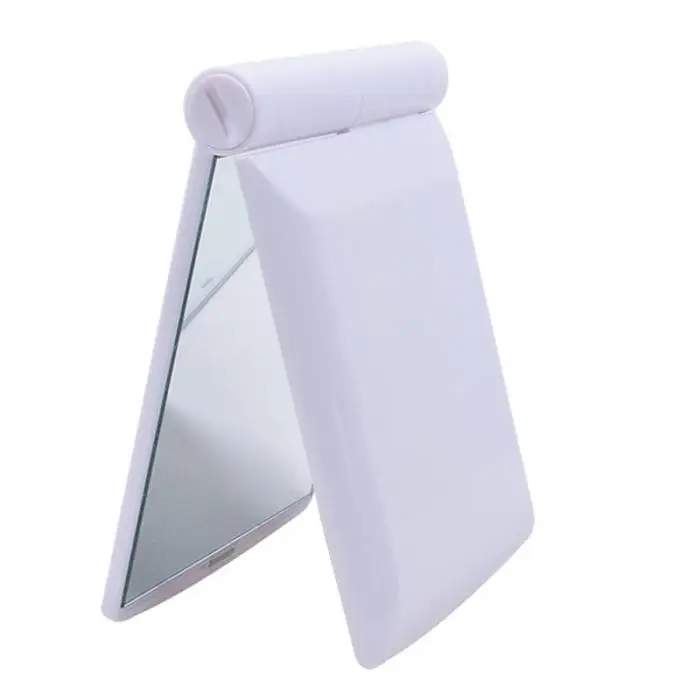 Promotion makeup compact small plastic led light mirror/Folding Makeup LED Mirror with Light 8 Led