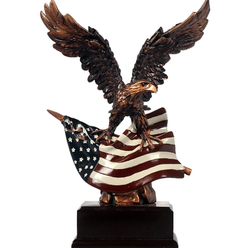 Custom design eagle statue flag base american eagle for home decore crafts
