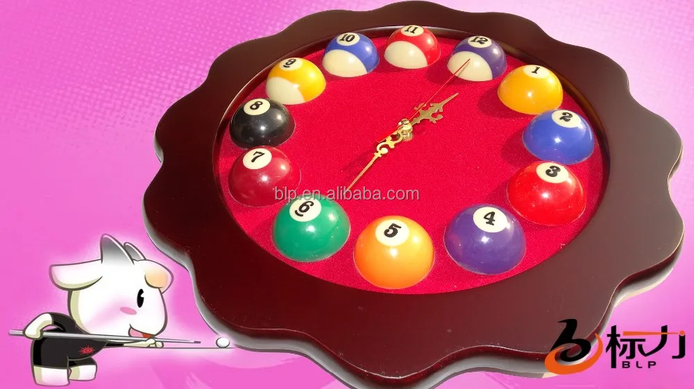 billiard snooker pool wooden wall clock billiard accessories for club use