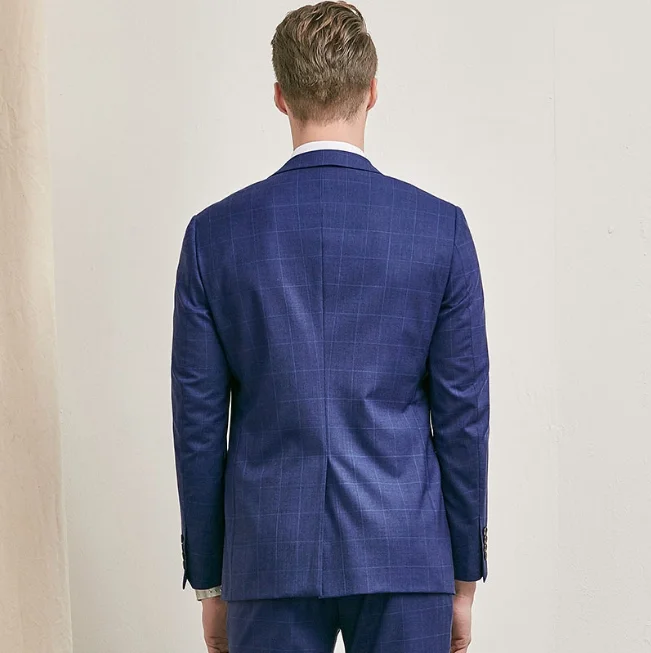 Fashion Stylish new design wedding coat for men slim fit royal blue coat pant photos men suit