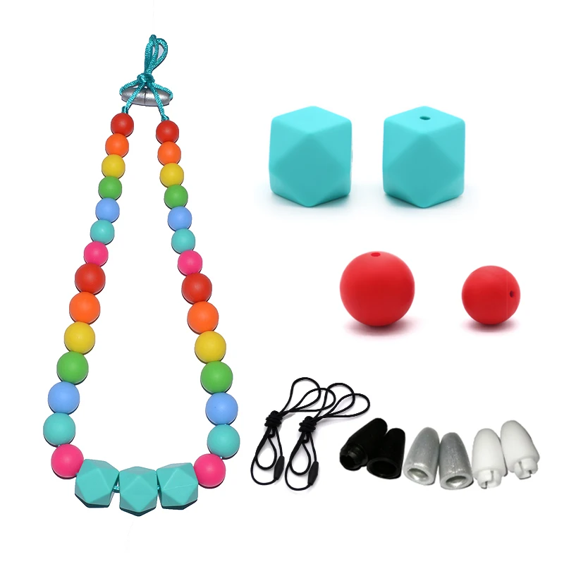 Ожерелье для мам и кормящих, ювелирное изделие, браслет из бисера для ребенка, Жевательная силиконовая соска с зажимом