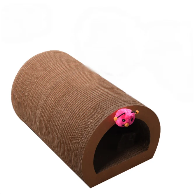 fantastic design customized color cardboard cat scratcher toy pet scratcher with a hang toy