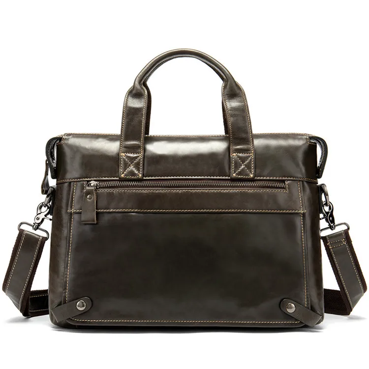 Vintage Genuine Leather Mens Shoulder Office Bag Briefcase