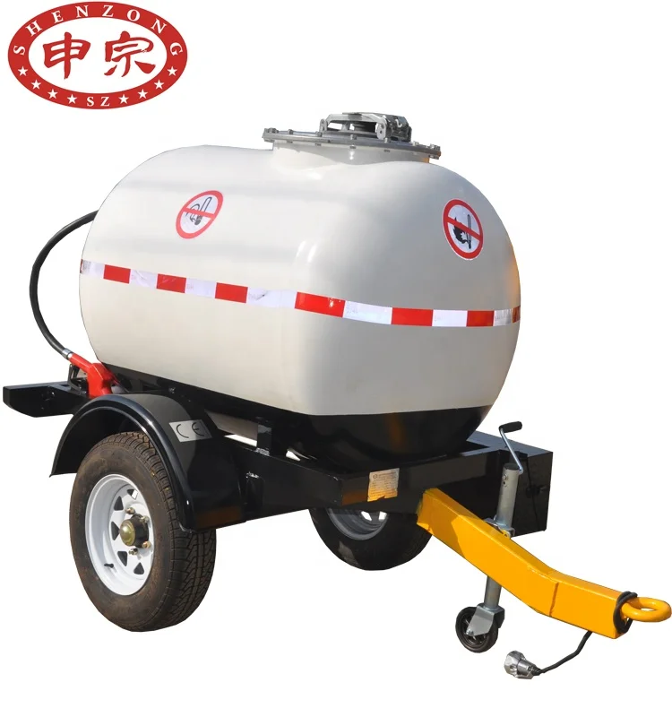 
small drawbar trailer 1000L diesel fuel transport tanker trailer 