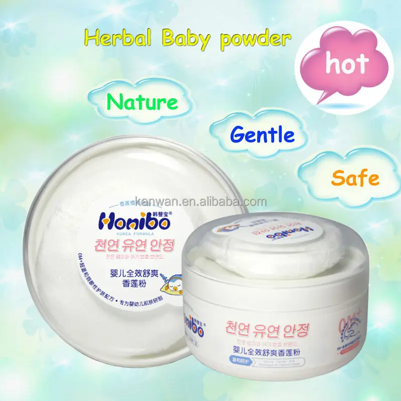 
Honibo Herbal baby talc powder food grade pure cool waterlily powder 