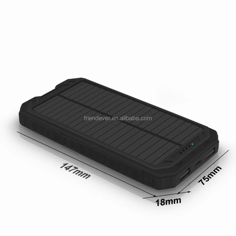Outdoor camping power bank charger, solar power bank 12000mah