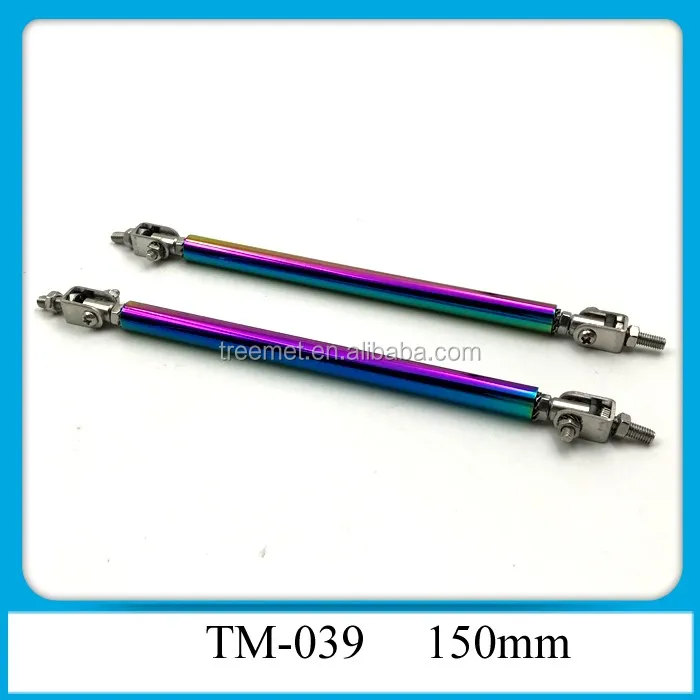 Adjustable Bumper Splitter Lip Spoiler Strut Support Rod Tie Bar BLACK