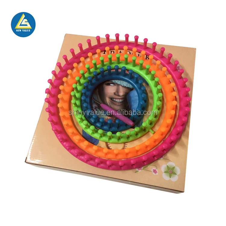 4pcs round plastic circular quick hand tools scarf knitting ring tools set loom knitting for DIY