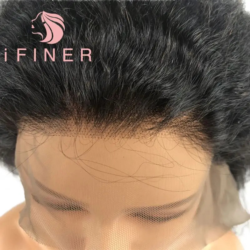 iFiner Qingdao Blueforest High Quality 14 Inch Small Kinky Curly Full Lace Wig With Human Hair In Malaysia Kuala Lumpur