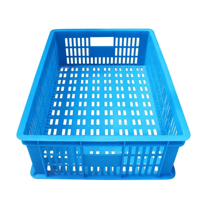 QS Supermarket Plastic Mesh Basket Vented Storage Basket Light Plastic Crates For Fruit and Vegetables