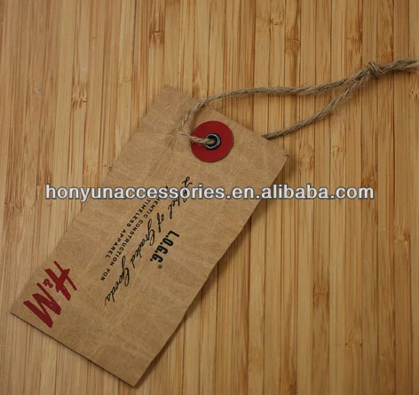 Factory Customized Printed Logo Craft Tags Small Brown Kraft Paper Hang Tags with String