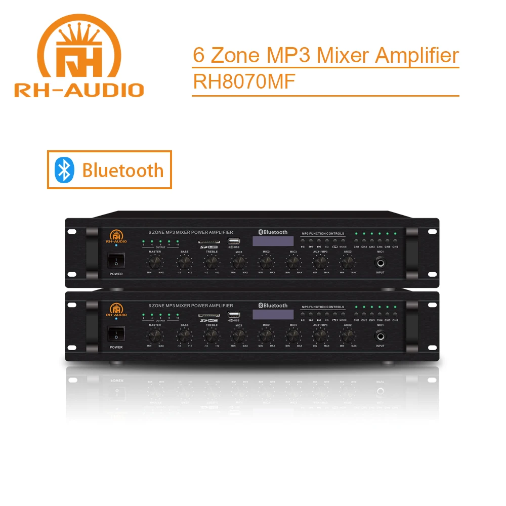 RH-AUDIO Multi Zone Audio Amplifier with USB FM for Whole Building Project