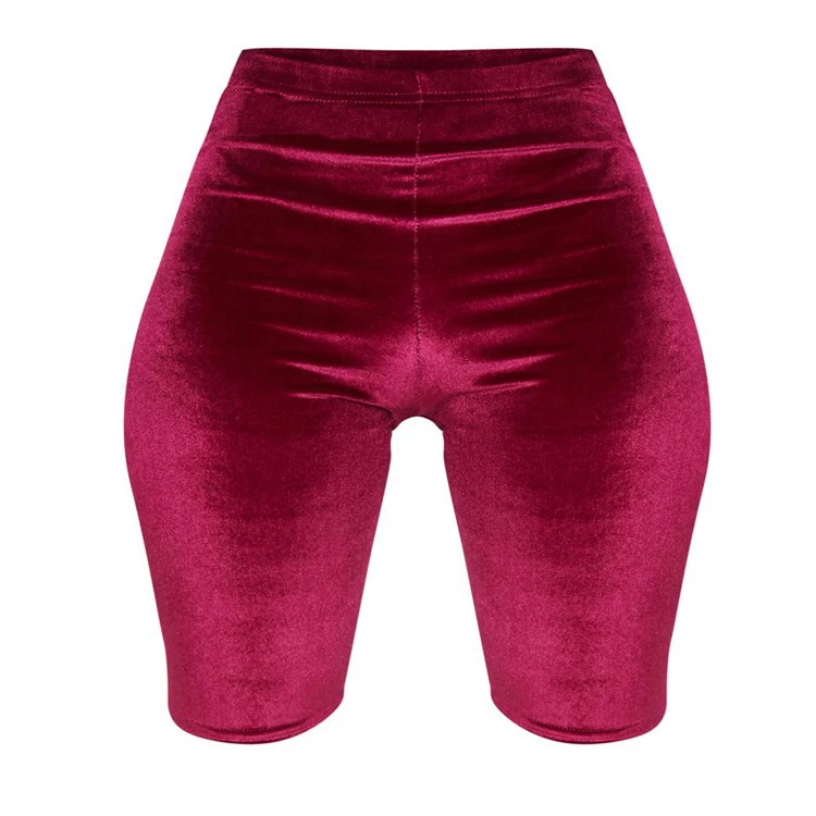 Высококачественные сексуальные плотные бархатные женские велосипедные шорты с высокой талией