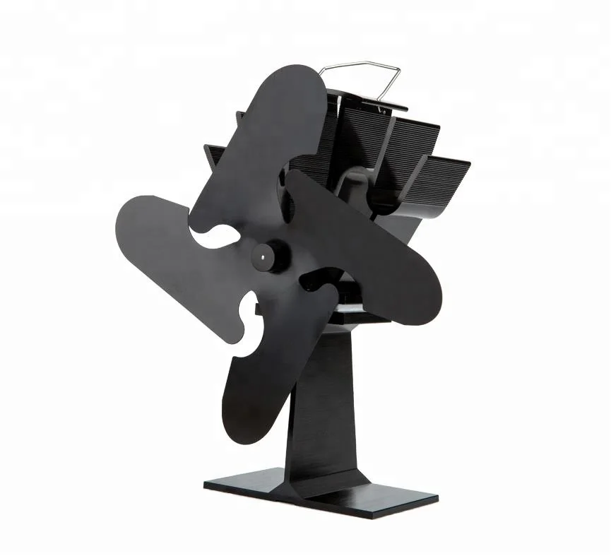 Liank Classic Wood Burning Fireplace 4 Blades Exhaust Ecofan Heat Powered Pellet Stove Top Fan