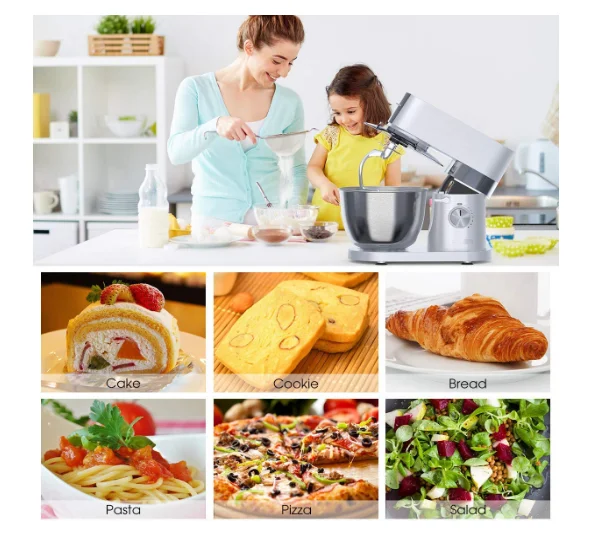 Multi-function Stainless Steel 5.5L Planetary Cake Dough Mixer Machine / Egg Stand Mixer Price