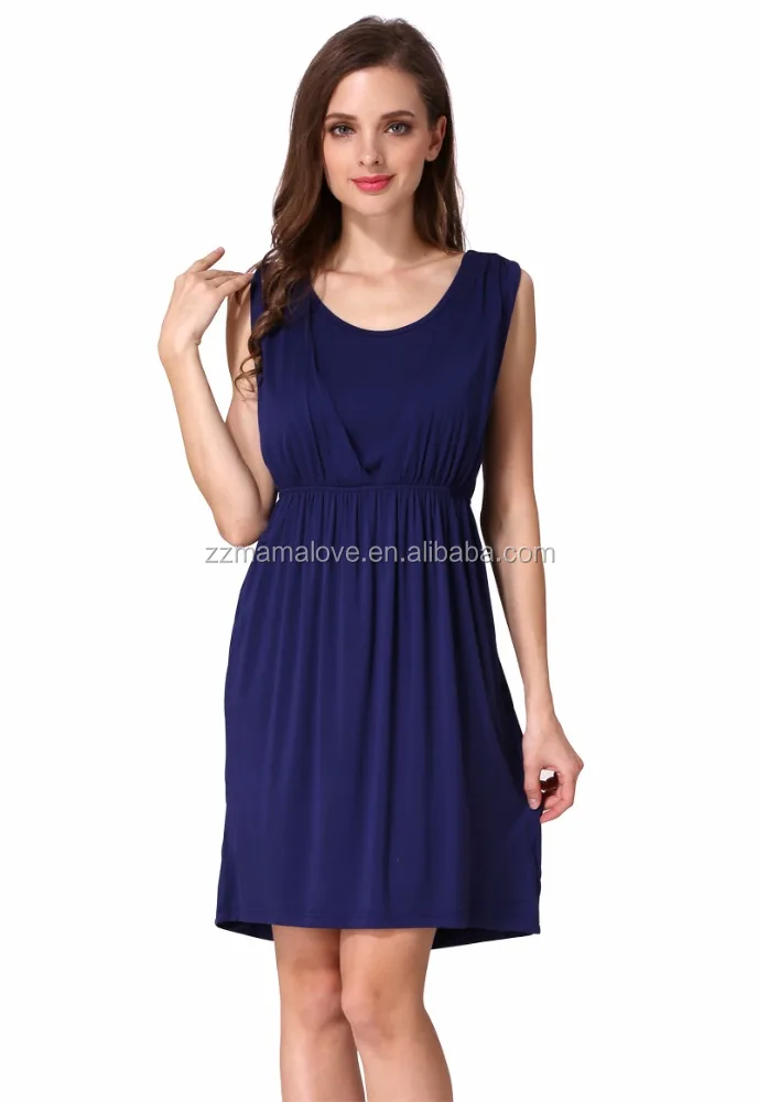 Mamalove Wholesale Custom Design Sleeveless Breastfeeding Dress Nursing Maternity Korean Fashion