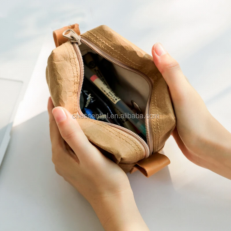 New novelty custom washable paper pencil case bag for teenagers