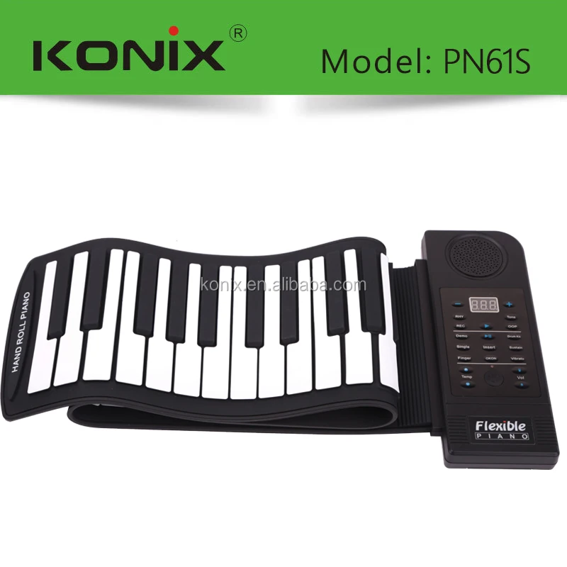 
61 Keys Portable Digital Midi Soft Roll Up Electronic Piano Keyboard Flexible 
