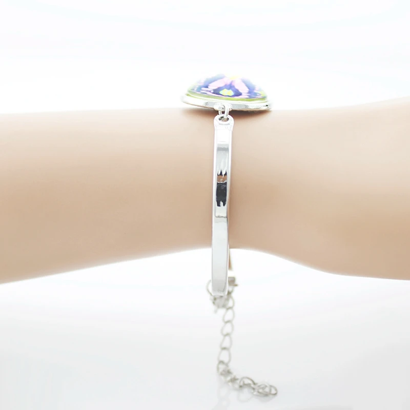 Novel Custom DIY  Personality Photo Bracelet Silver Color Bangle Women Men Fashion Customized Jewelry For Kids Birthday Gift