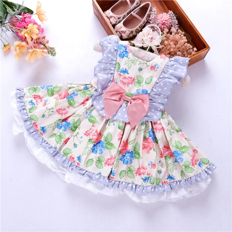 toddler baby clothes vintage dress ruffles girl flower dresses boutiques children clothes ready made lots  19717686