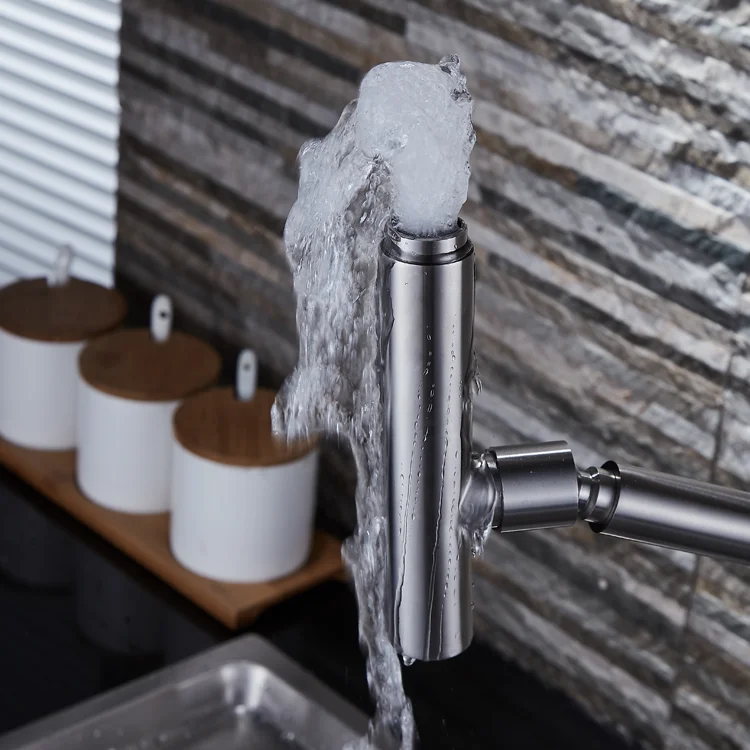 China wholesale 304 stainless steel lead free kitchen faucet with 360 degree rotatable spout