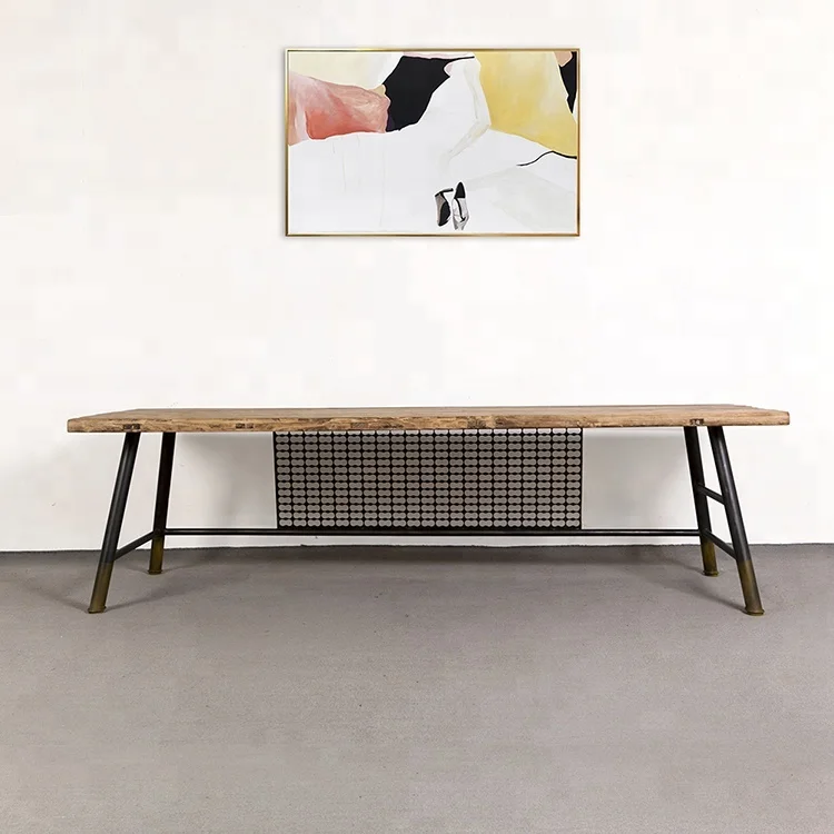 industrial vintage reclaimed recycled wooden work table