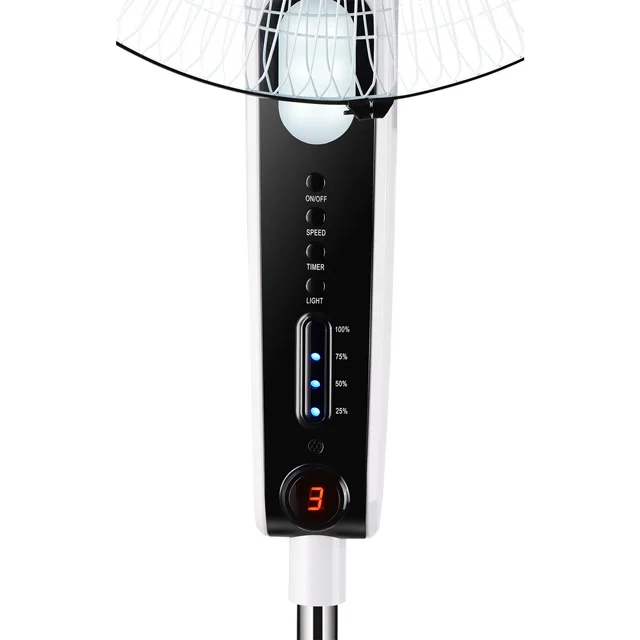 popular solar 16inch rechargeable fan with timer function
