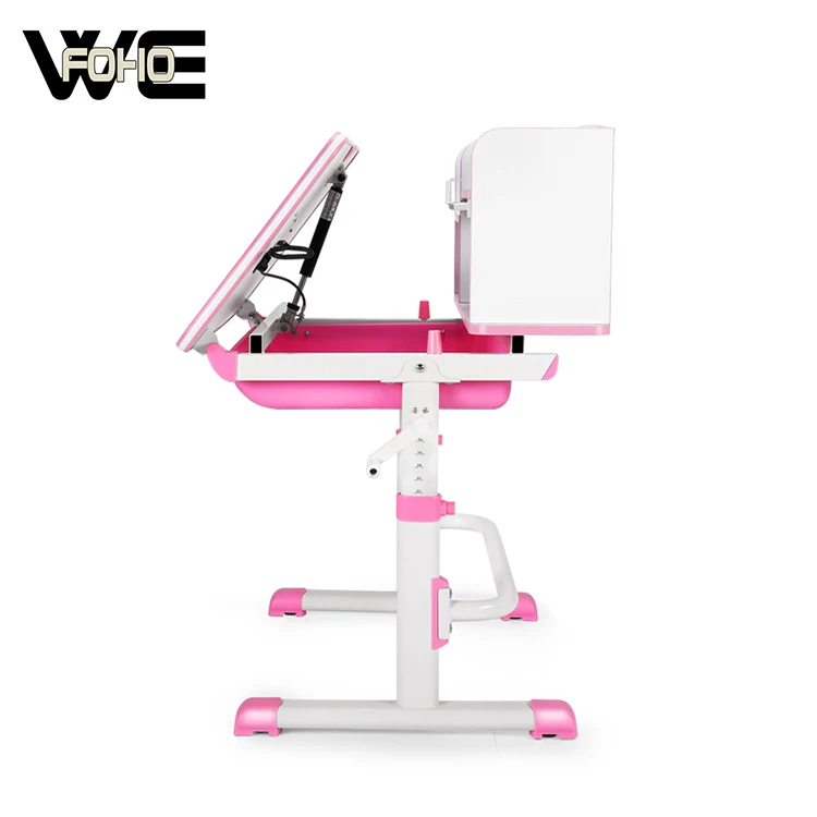EASY install Kids desk chair height adjustable non-toxic writing children study desk with led lamp