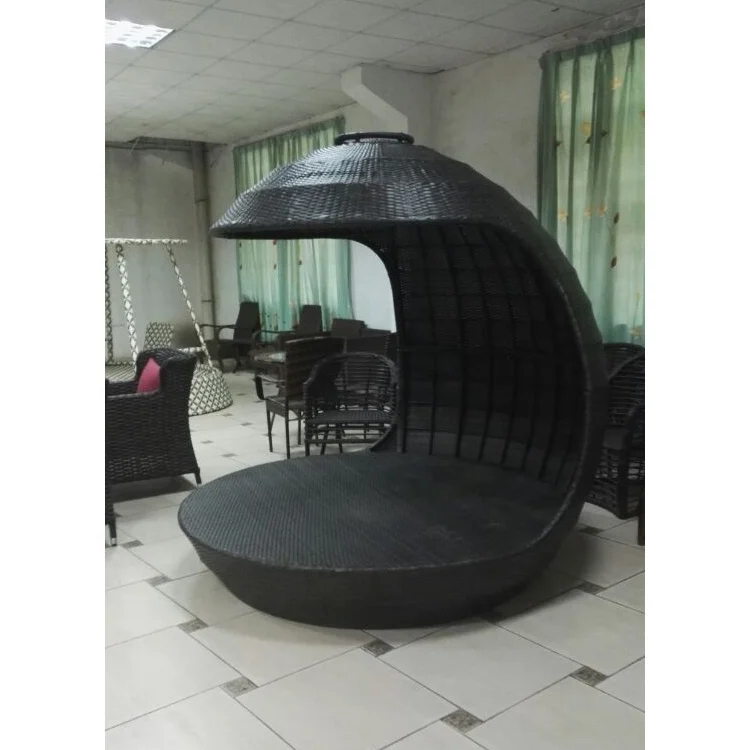 
New Design Customize Garden Furniture Rattan Round Outdoor Daybed 