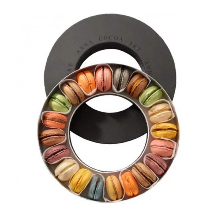 Hot item promotional circle shape cardboard paper box paper for Macaron Cake