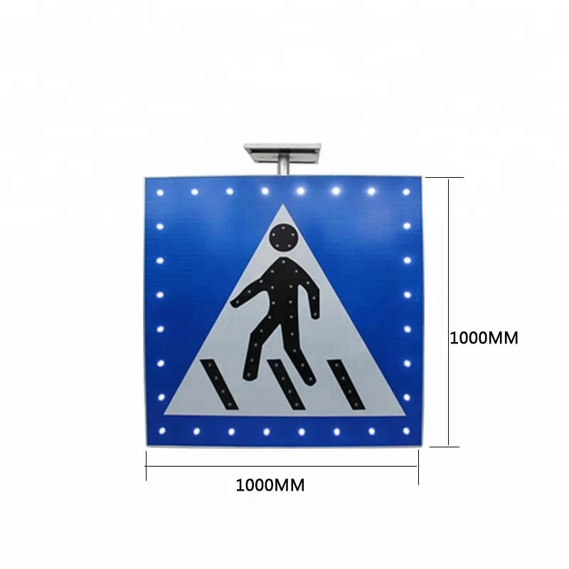 Солнечный СВЕТОДИОДНЫЙ мигающий предупреждающий знак для пешеходного движения