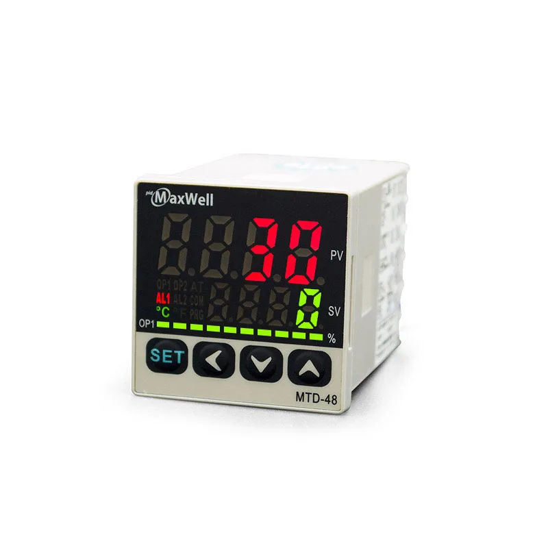 Custom K J Thermocouple Pt100 Input 1/32 Din Pid Controller Maxwell Dual Line 4 Digits LED Display 1 Alarm CE 85~265VAC 0.3%F.S
