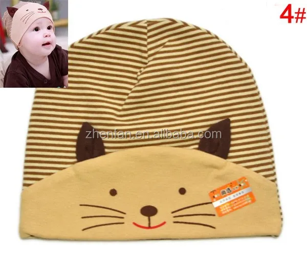 cute cartoon cat 100%cotton baby children hat