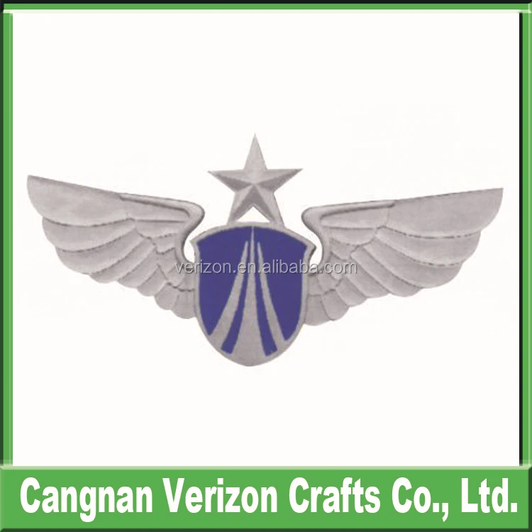 Custom Metal Pilot Wings Pin Badge With Different Designs, Metal Pin Badge With Butterfly Clasp