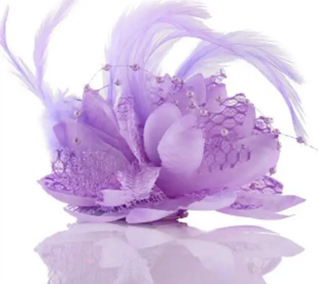 
Yiwu Bridal Trinket Red Wedding Head Flower Corsage Feather Headdress Wedding Shop Wrist Flower Bridal veil 