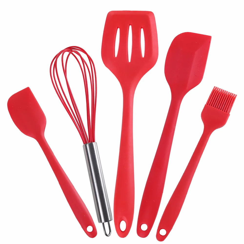 new household bundle 5 piece silicone kitchen utensils set for cooking