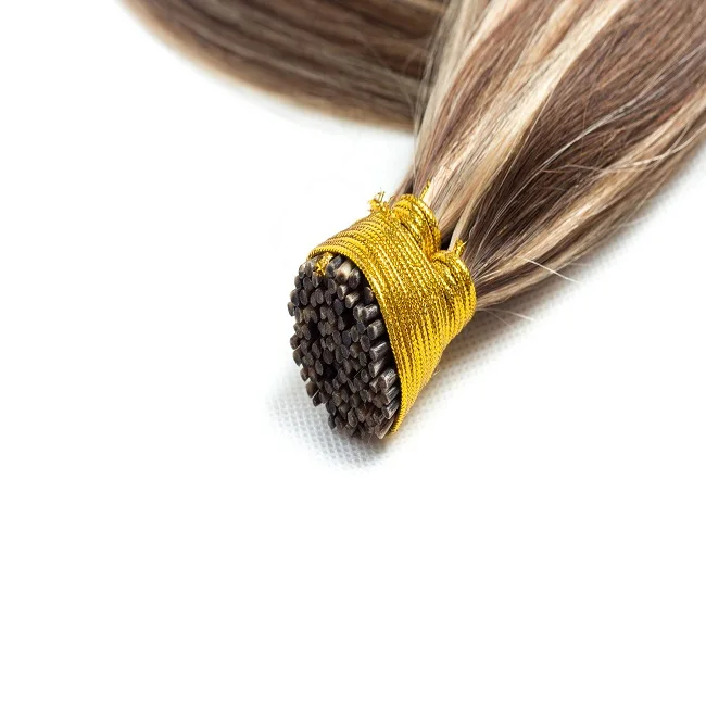 Hair extension type Vietnamese remy brown and ash blonde balayage i tip hair extensions human hair 22 inches