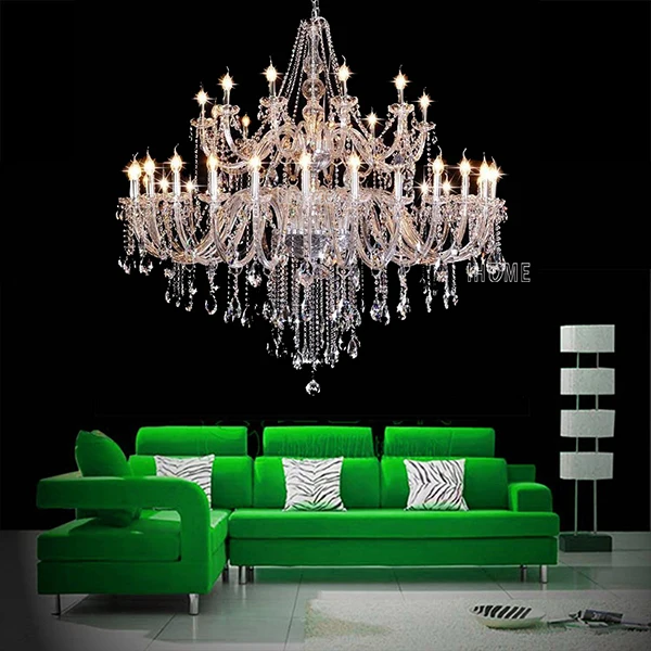 Hot Sale Modern Style Elegance Luxury Amber Crystal Big Chandelier Baccarat Pendant light