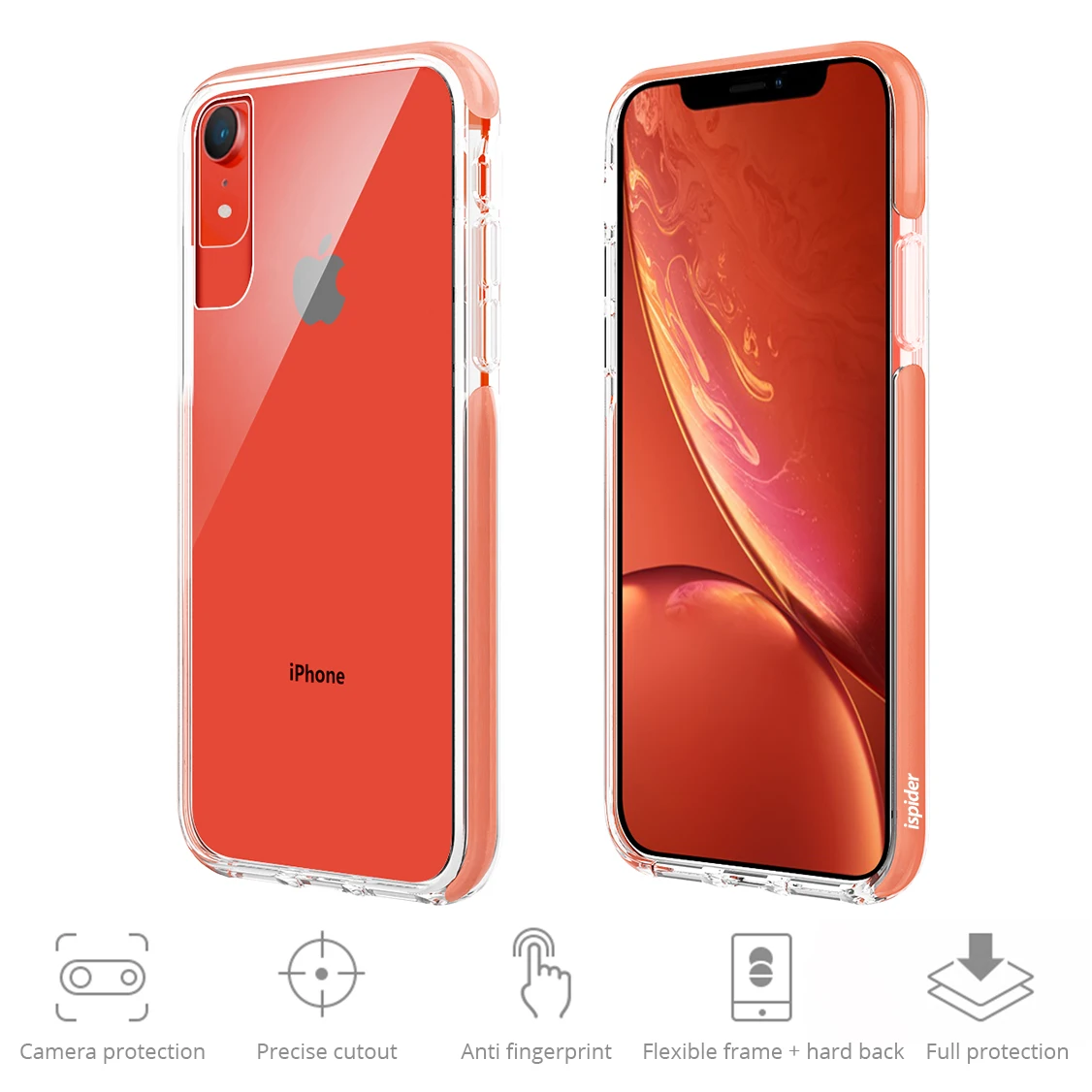 Яркий коралловый Прочный противоударный чехол 3 метра для iphone XR