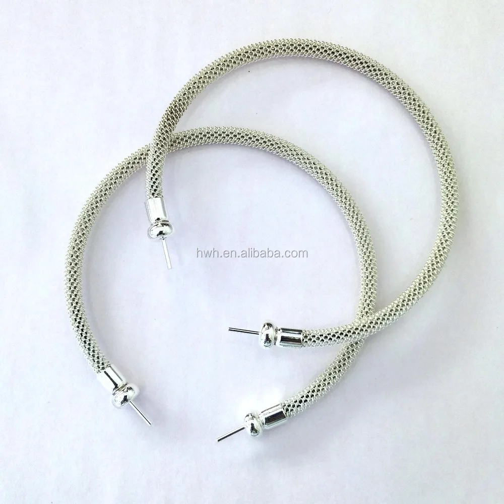 Mesh Bangle Round Shape Sterling Silver 925 for Pearl Jewelry