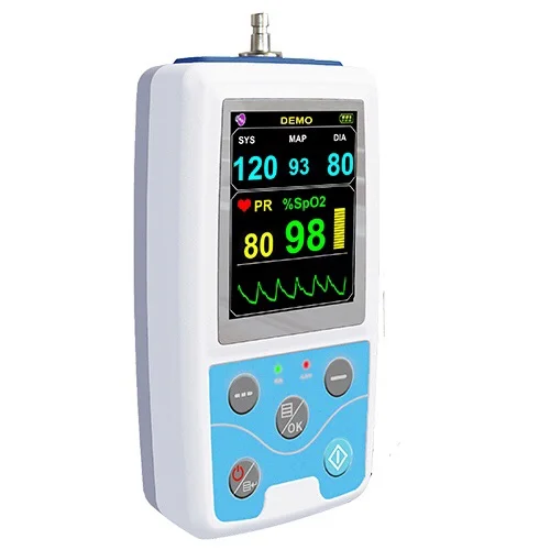 
BPM color display New products handheld NIBP/SPO2 automatic ambulatorial blood pressure monitor PM50 with pulse oximeter 