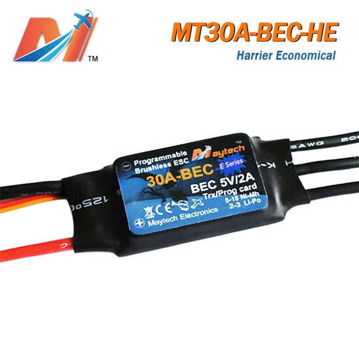 Maytech самолёт esc 30A 8 4-12 6 V Электронный бесщеточный контроллер скорости с 5V BEC для модели самолета rc и вертолета