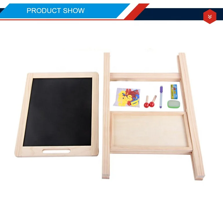 2in1 standing adjustable big size wooden drawing board for kids